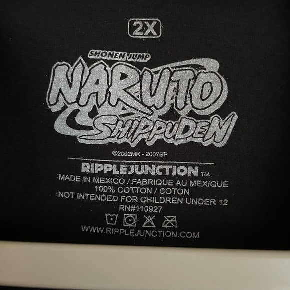 Naruto Shippuden Men Short Sleeve T-Shirt 2X Black - Picture 6 of 7